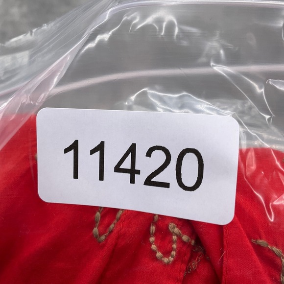 Chicos Shirt Women 12/Large Red All Embellished Paisley Boho Retro Cotton Top - Picture 12 of 12